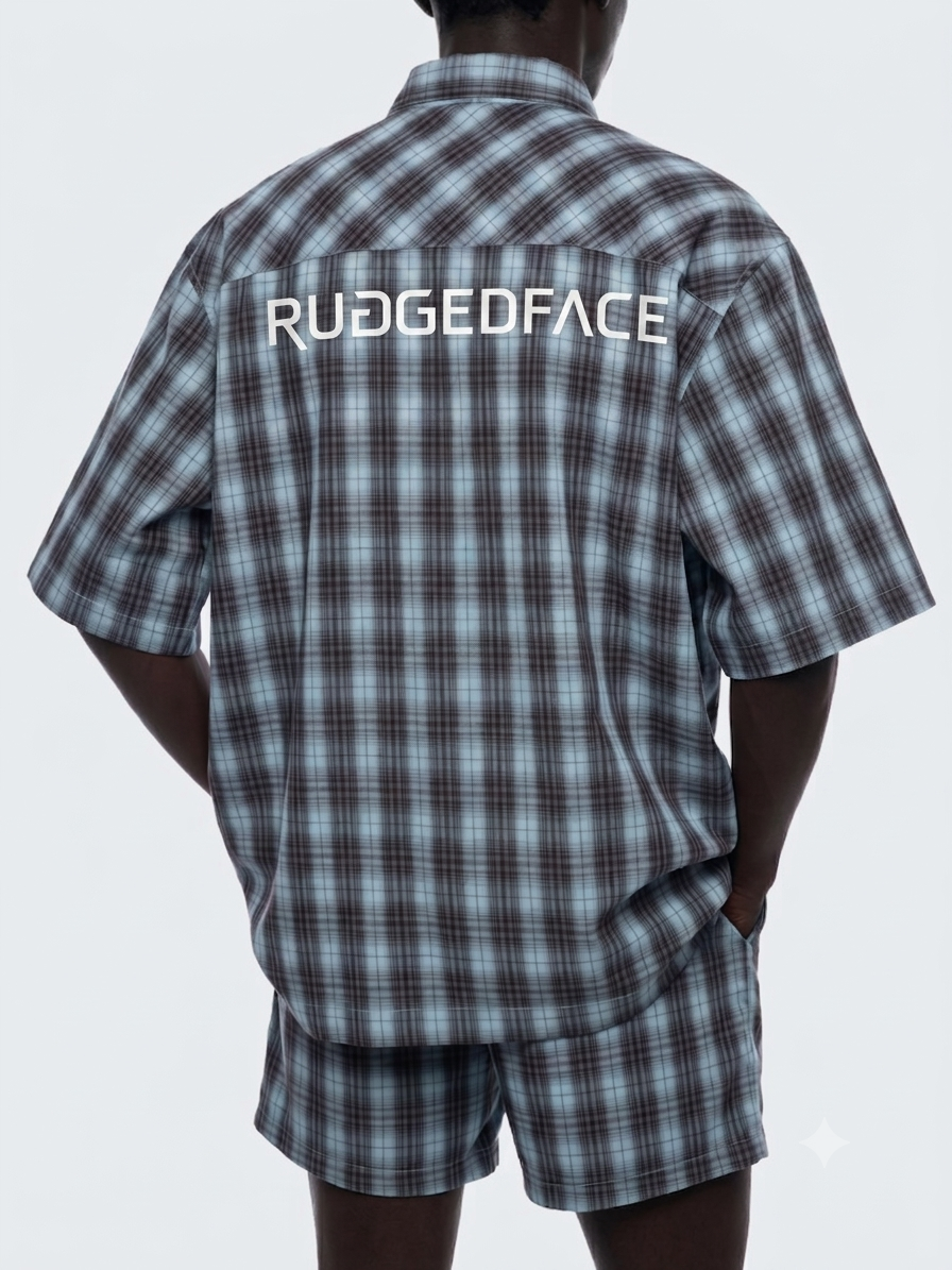 SUMATRA BOX FLANNEL BROWN/BLEU MODEL BACK – GRAVE / GENTO