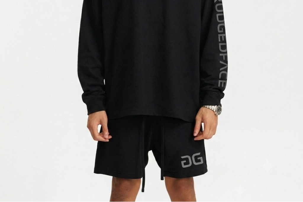 JAVA IRON LOOSE SHORT BLACK MODEL FRONT – GRAVE / GENTO
