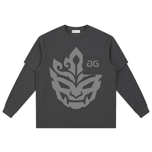 BATIK RAW LONGSLEEVE GRAY FRONT – GRAVE / GENTO