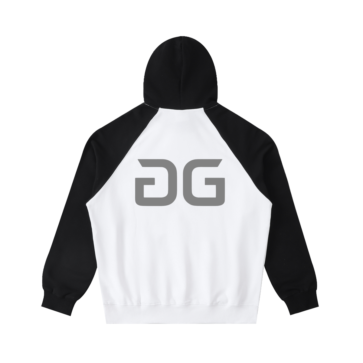 RAGLAN HOODIE WHITE/BLACK BACK – GRAVE / GENTO