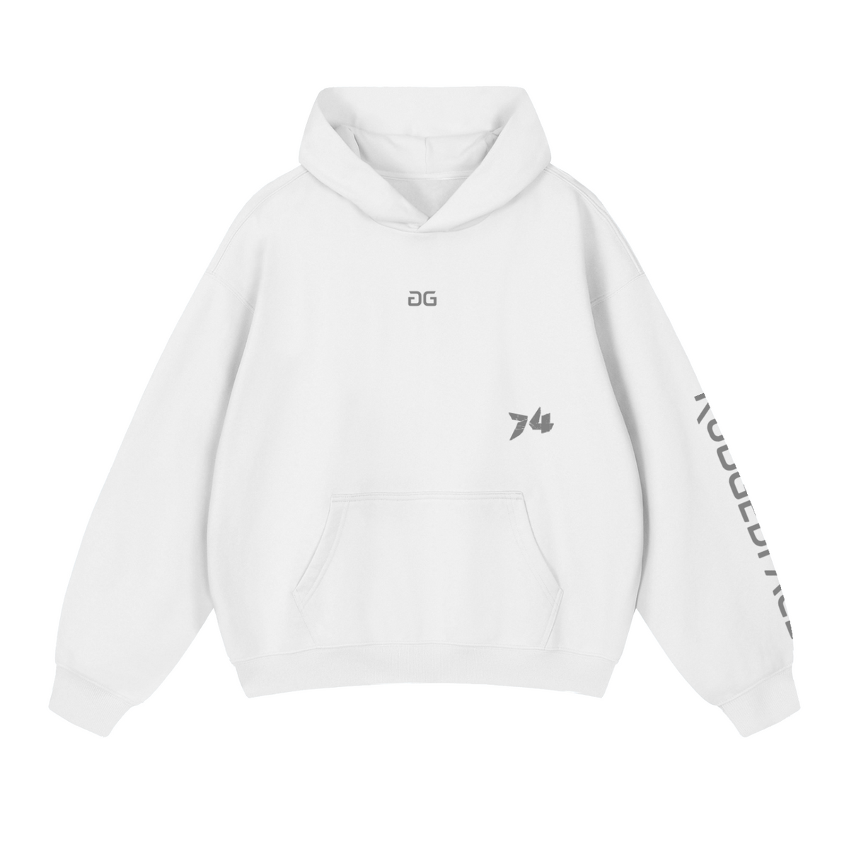 JAVA FORGE HOODIE WHITE FRONT – GRAVE / GENTO