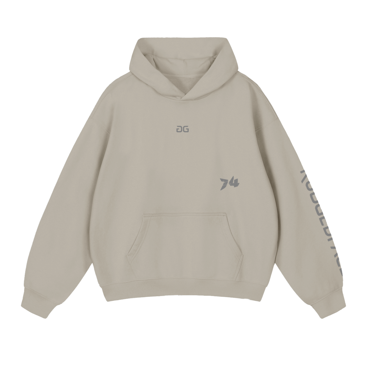 JAVA FORGE HOODIE LIGHT GRAY FRONT – GRAVE / GENTO