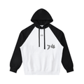 RAGLAN HOODIE WHITE/BLACK FRONT – GRAVE / GENTO