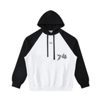 RAGLAN HOODIE WHITE/BLACK FRONT – GRAVE / GENTO