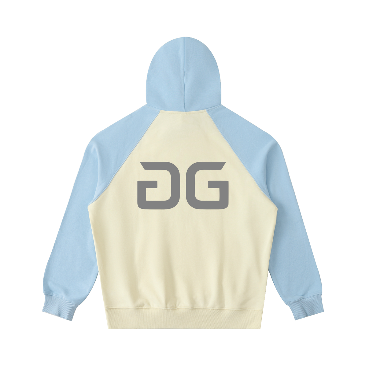 RAGLAN HOODIE APRICOT/BLEU BACK – GRAVE / GENTO