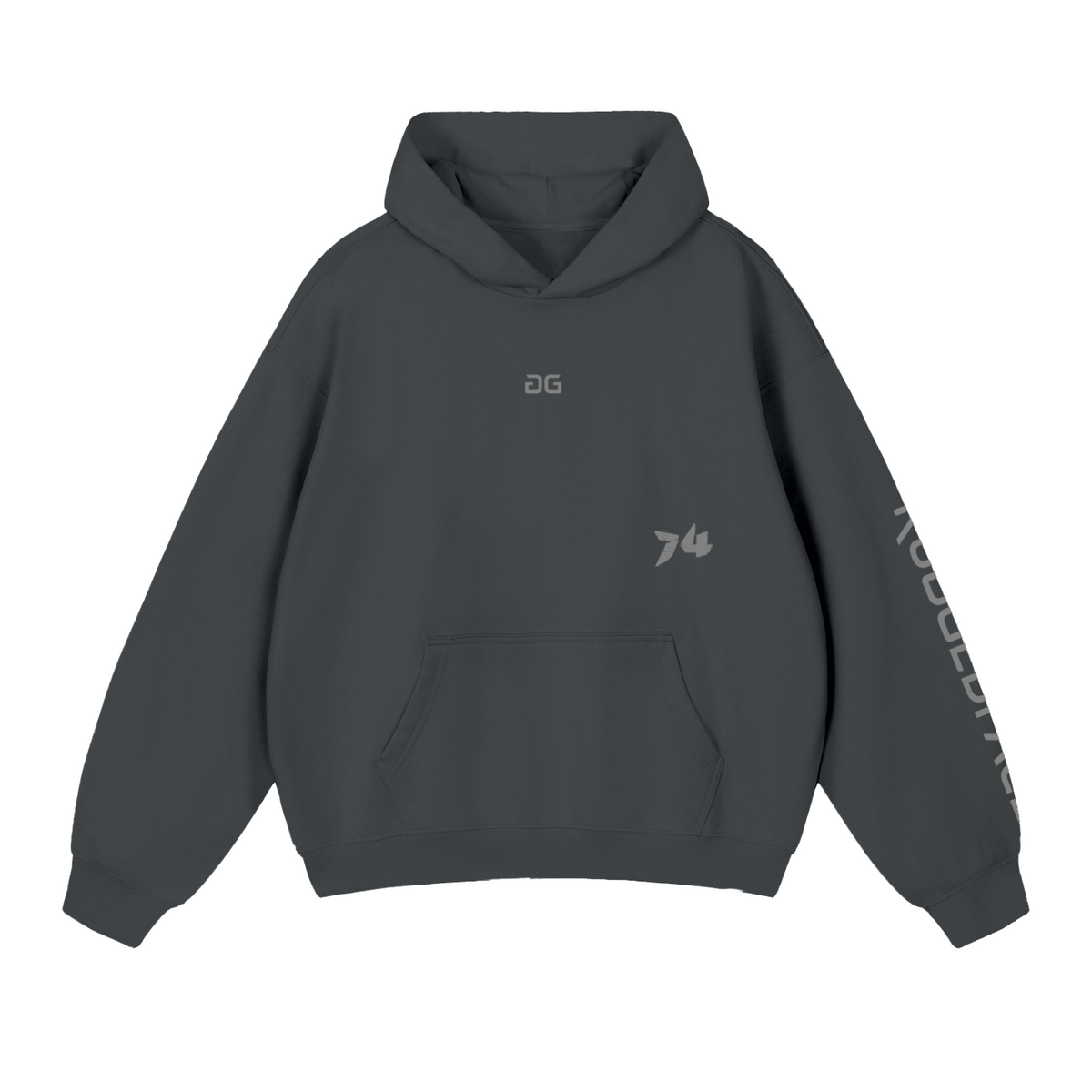 JAVA FORGE HOODIE DARK GRAY FRONT – GRAVE / GENTO