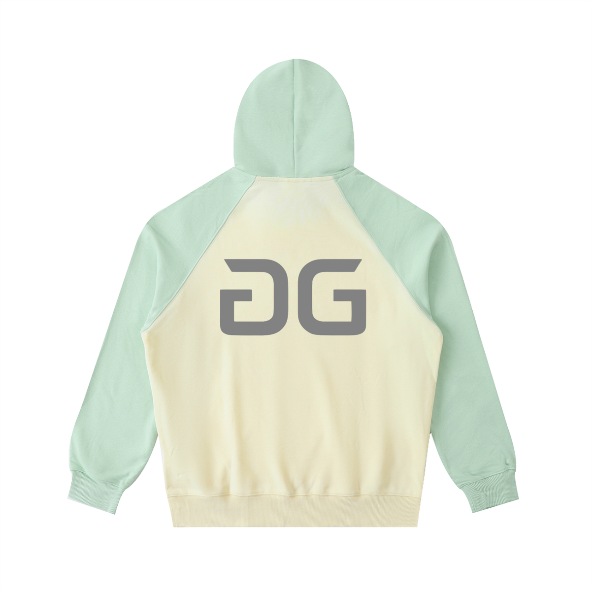 RAGLAN HOODIE APRICOT/GREEN BACK – GRAVE / GENTO